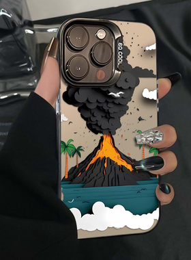 火焰山iPhone17手机壳苹果14pro max个性13创意12高级11新款xr保护套mini男女15撞色16硬se个性7/8plus简约潮