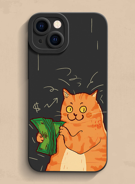 点钞橘猫iPhone17手机壳苹果16pro max个性15创意12高级11新款xr保护14套mini男女13撞色xs个性se简约7/8plus