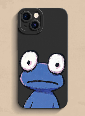 大眼蛙蓝iPhone17手机壳苹果16pro max个性15创意12高级11新款xr保护14套mini男女13撞色xs个性se简约7/8plus