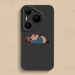 趴着小狗华为Pura80手机壳荣耀500个性 保护套nova15至臻液态畅享男女青春GT硅胶 mate80pro创意高级magic8新款