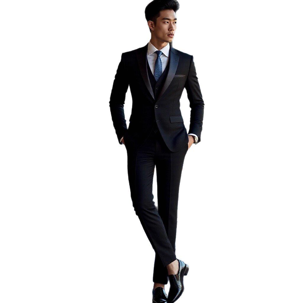 2026新款男士西装套装休闲西服三件套正装套西修身商务结婚礼服男