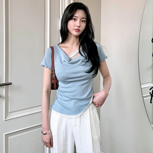 莫里斯卡明家 女士 蕾丝拼接斗篷针织衫 M2504KN609B