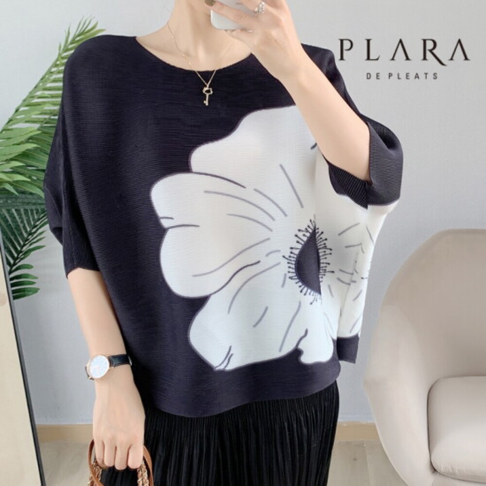 Plara 玫红色百褶女衬衫_PK2MBL003C