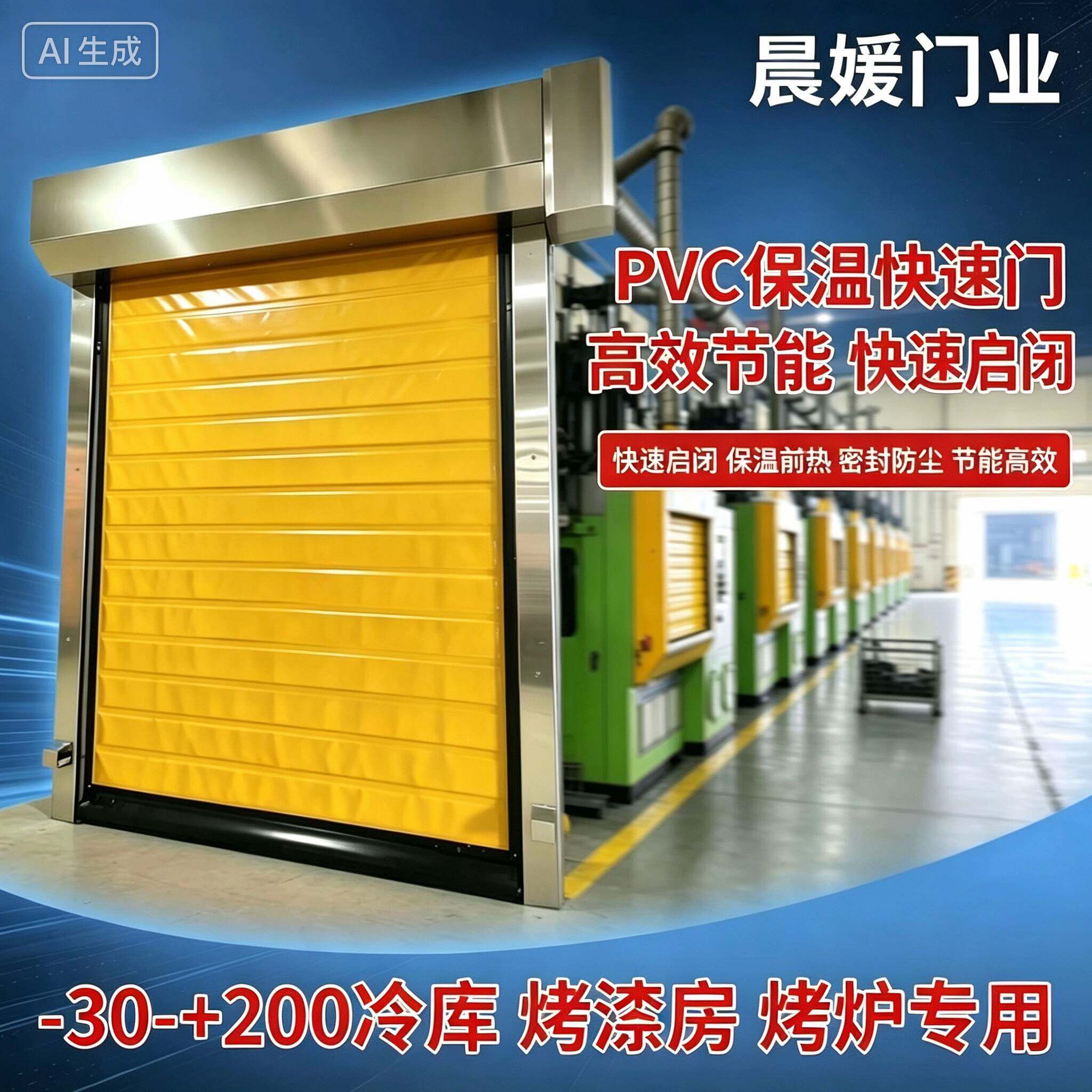 PVC保温快速门工业冷库烤漆房节能高效密封防尘卷帘门