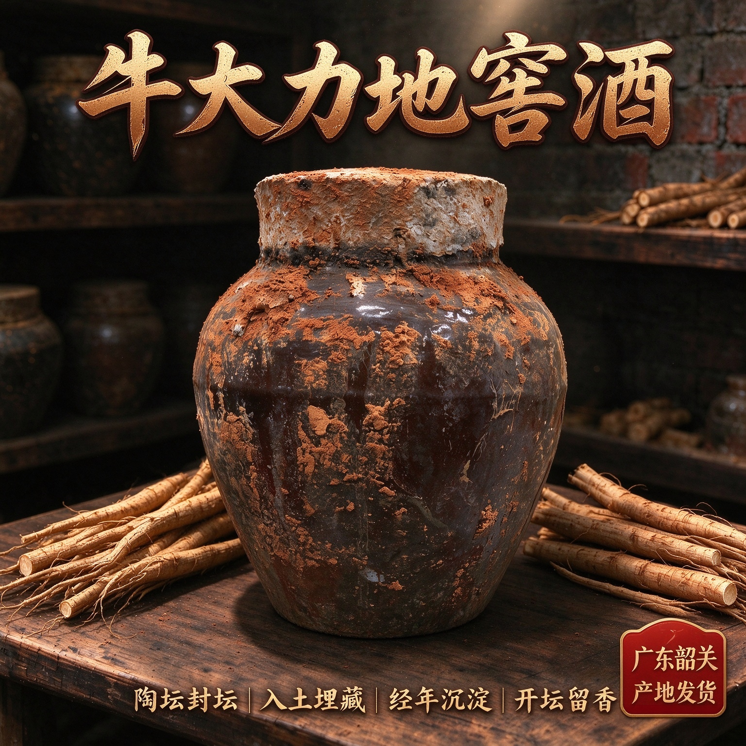 正宗深山牛大力地窖酒10斤40度