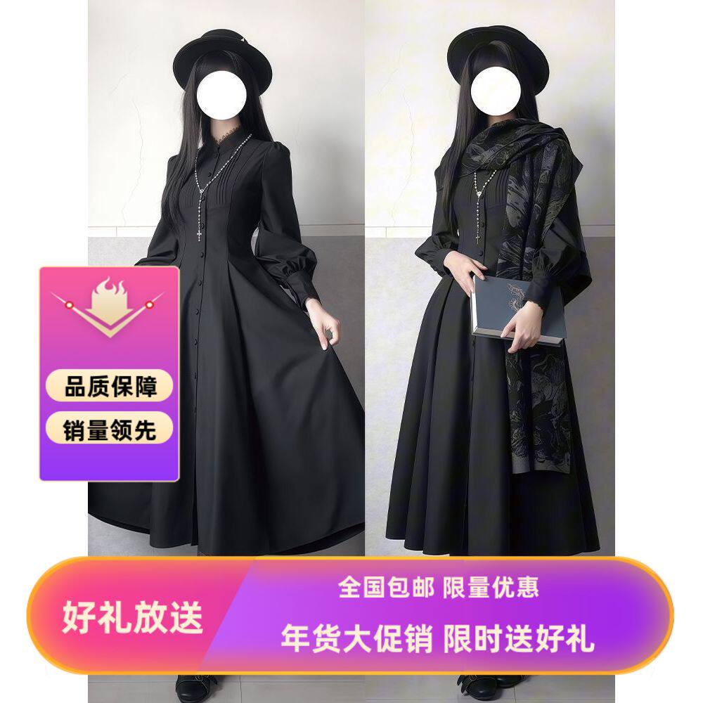 中长款收腰连衣裙新款优雅Lolita