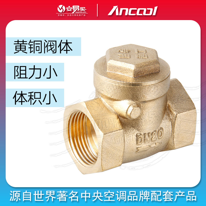 止回阀 全铜卧式 单向阀 止逆阀 水泵 水管 水表DN15~DN50