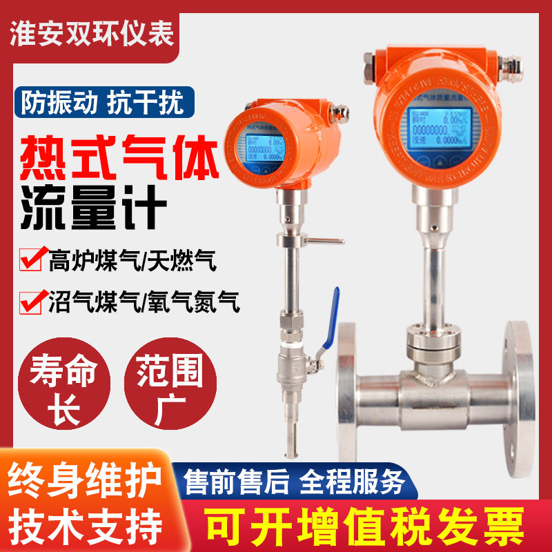 热式气体质量流量计插入式管道式空气压缩江苏淮安双环仪表公司