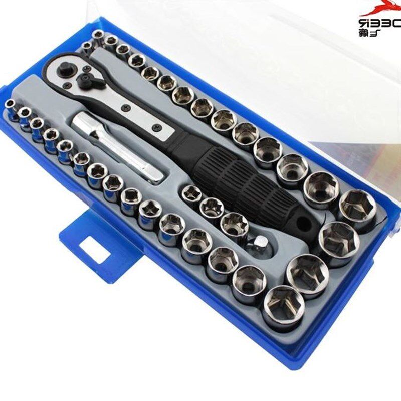 飞鹿 38件套棘轮扳手套筒组合工具 维修套装 1/4 3/8汽修 RTH-38A