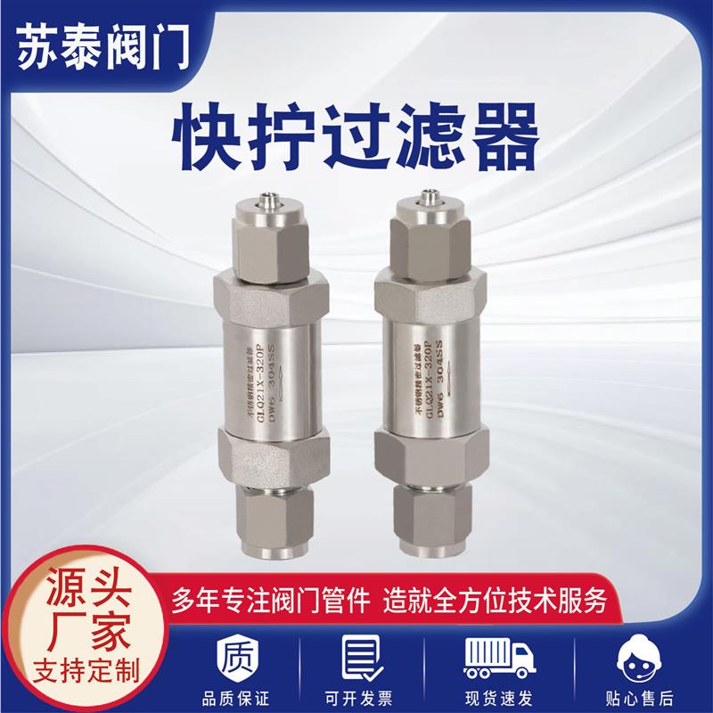 304/316不锈钢快拧过滤器高压直通微孔天然气实验室液体止回阀