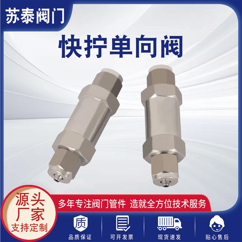 304/316L不锈钢止回阀高压气体实验室直通式精密止逆阀快拧止逆阀