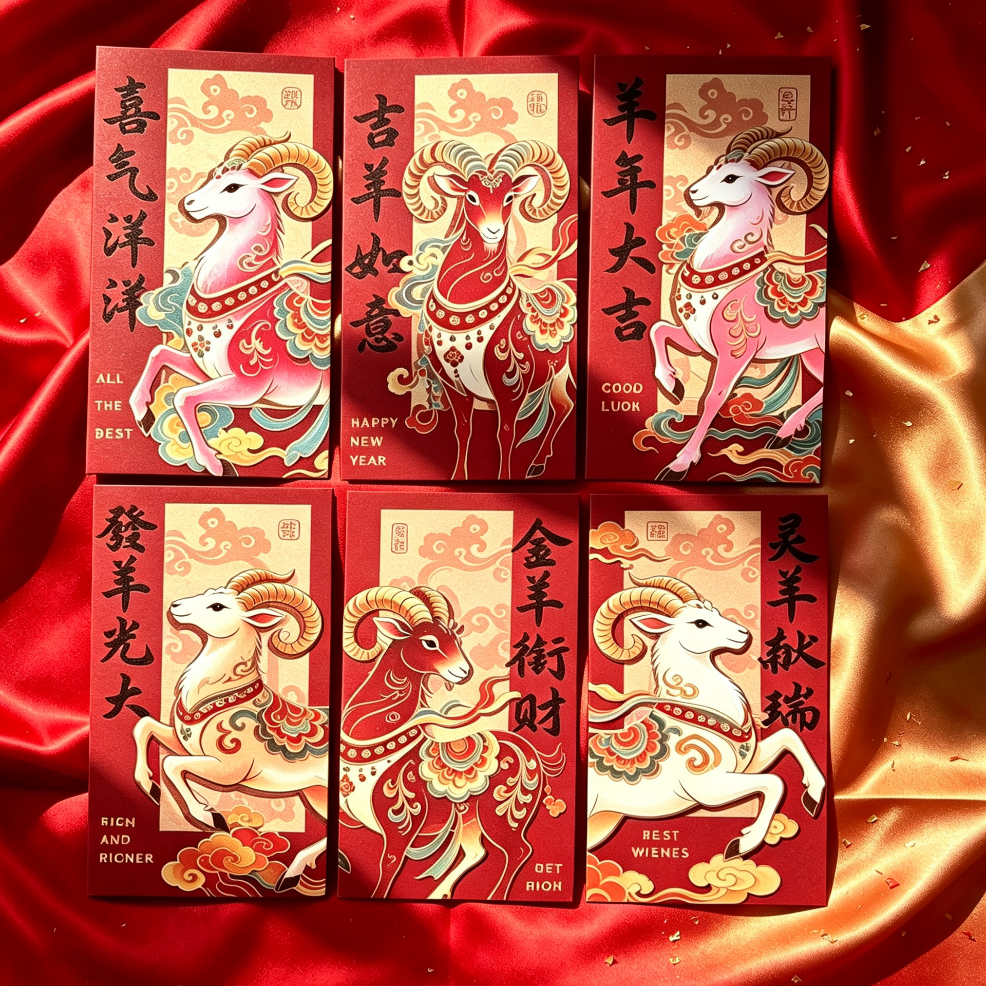 2027新款羊年红包仿刺绣卡通可爱红包新年春节送小孩红包利是封