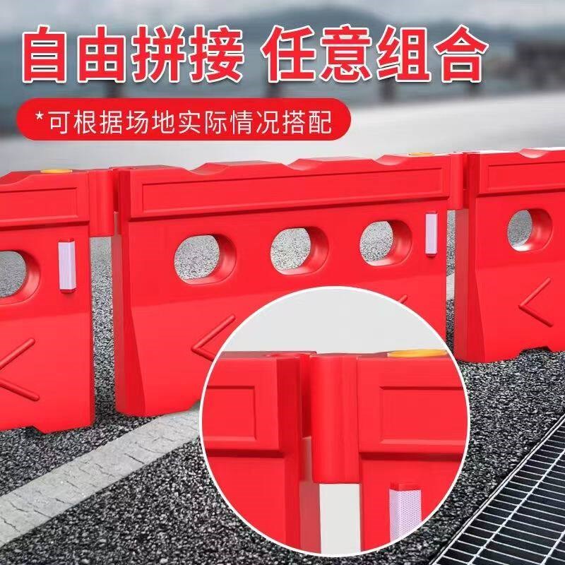 市政水马围挡全新料滚塑三孔水马塑料围栏分流隔离墩吹塑防撞桶