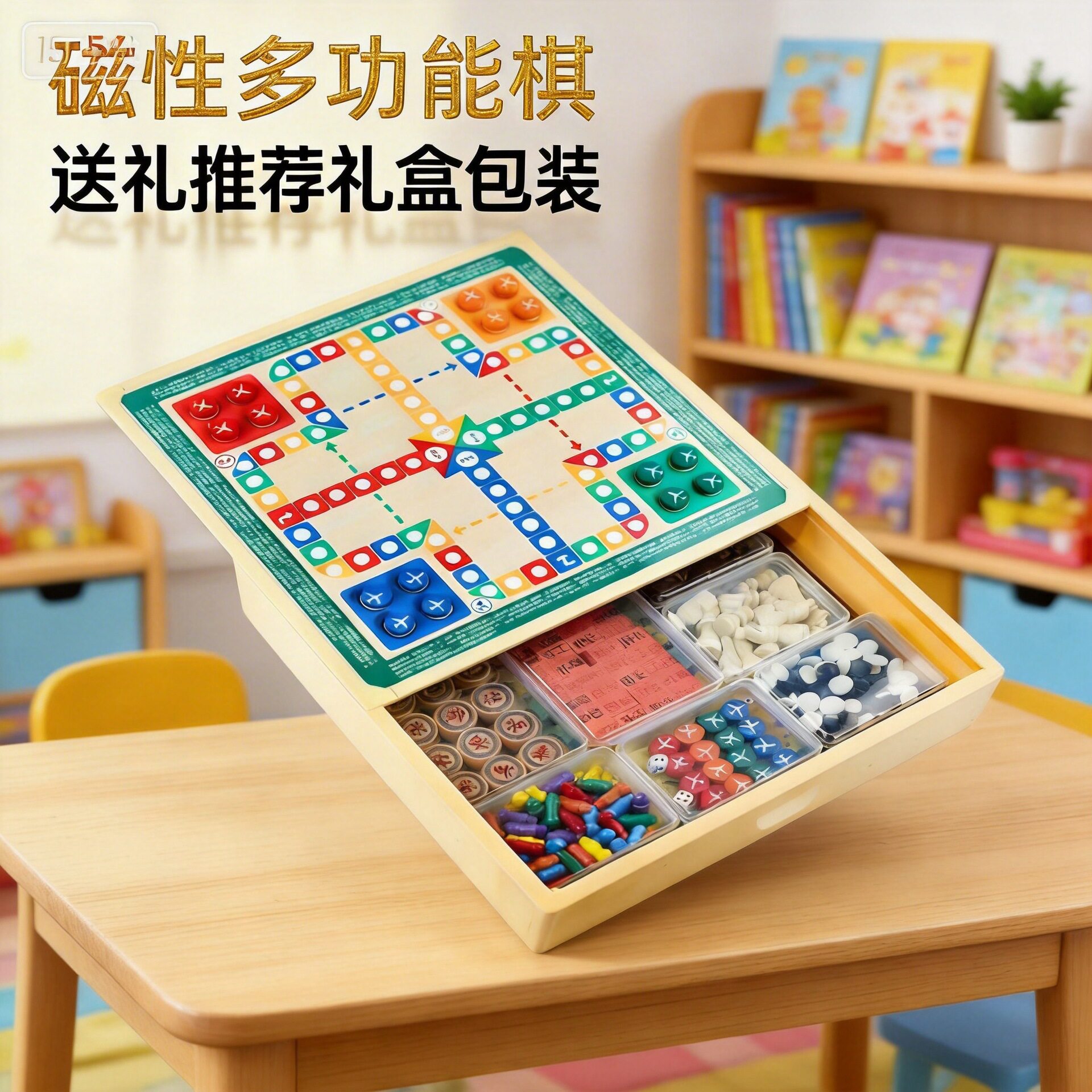 棋五子棋象棋磁吸小学生益智玩具