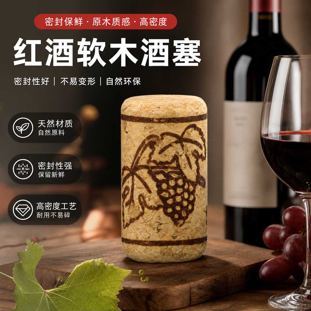 天然软木塞 红酒瓶塞子  葡萄酒塞 适用布洛德