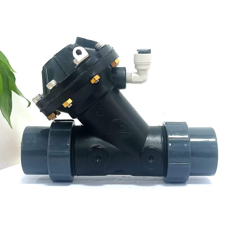 气动UPVC隔膜阀 截流水截止阀PVC活接由令式 Y型隔膜阀气动液压阀