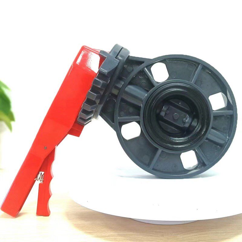 【厂家直销】PVC手柄阀门 UPVC 手动塑料蝶阀 DN50/65/80/100加厚