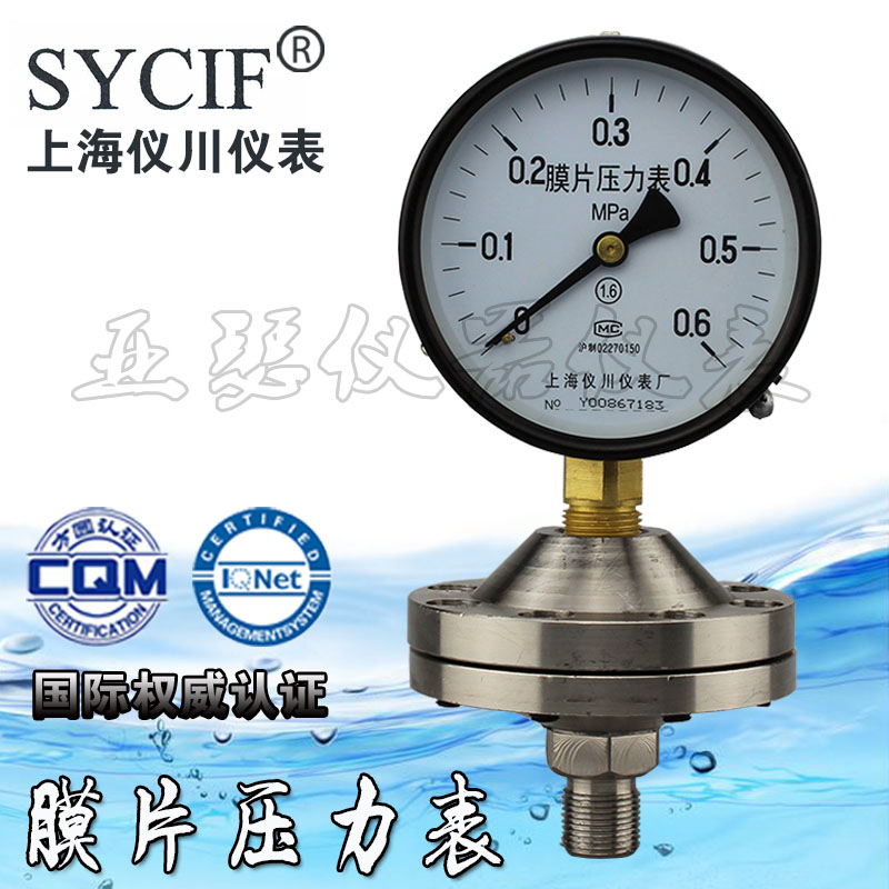 上海仪川仪表 膜片压力表 YPF-100 YPF-150 螺纹式