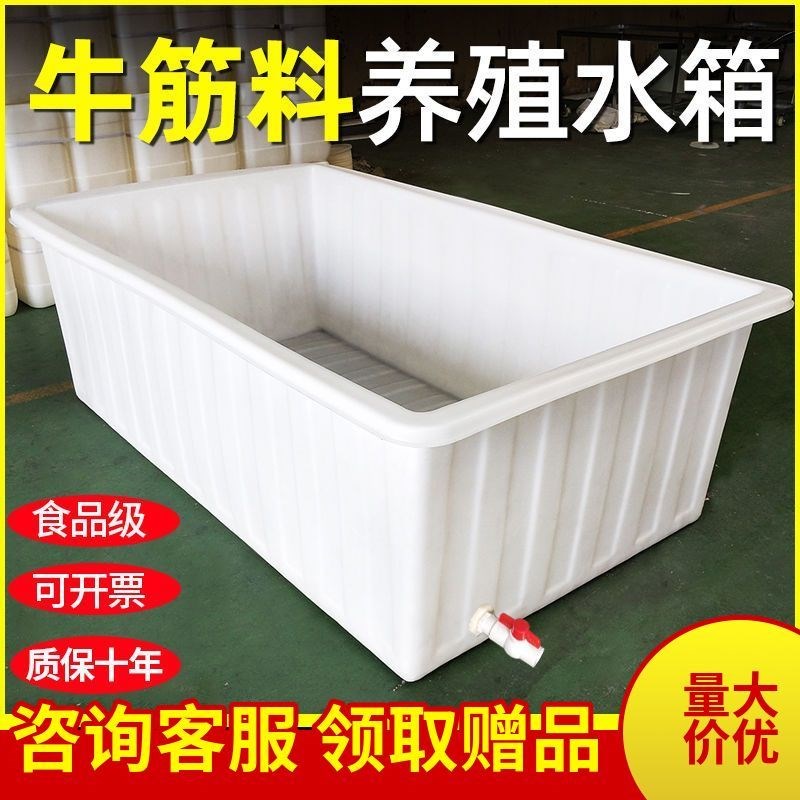 养殖牛筋水箱塑料加厚带排水大号养鱼龟储水带盖长方形泡瓷砖专用