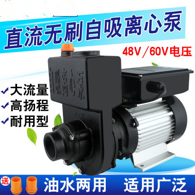 直流无刷自吸离心泵电瓶车48v60v抽水机大流量农用泵船用泵油泵
