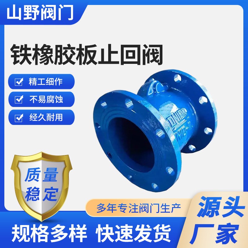 橡胶瓣止回阀H44X-16Q,法兰式橡胶板止回阀球墨铸铁止回阀图片