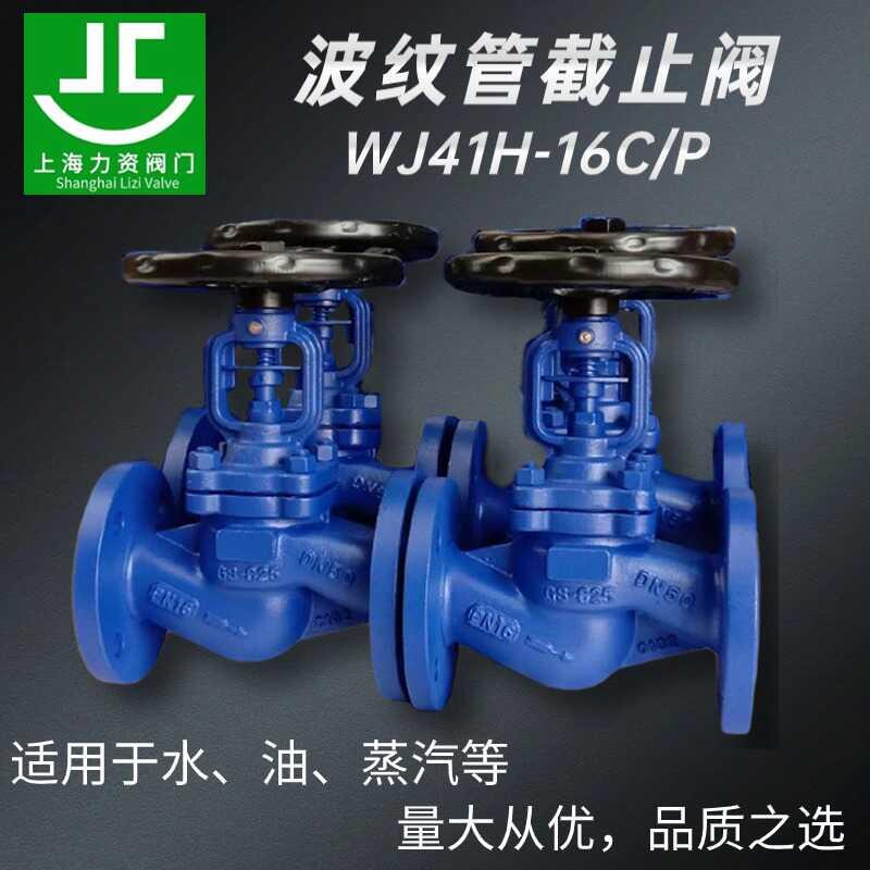 WJ41H-16C高温蒸汽导热油开关铸钢波纹管法兰截止阀DN15 20 25 32