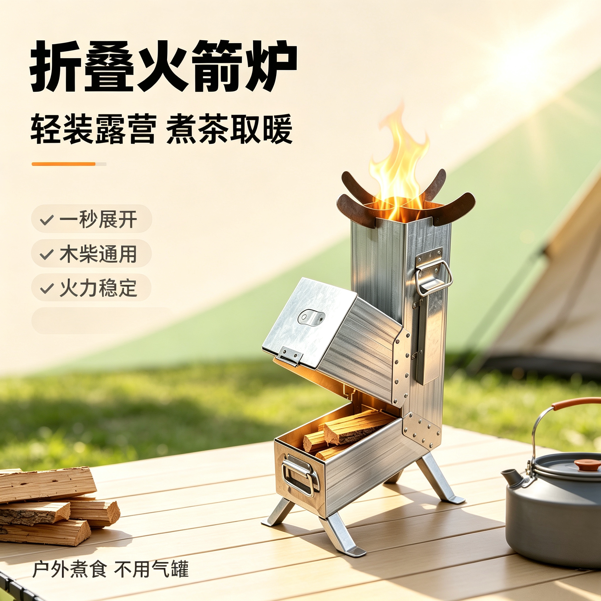 【不挑柴】新款火箭炉图片