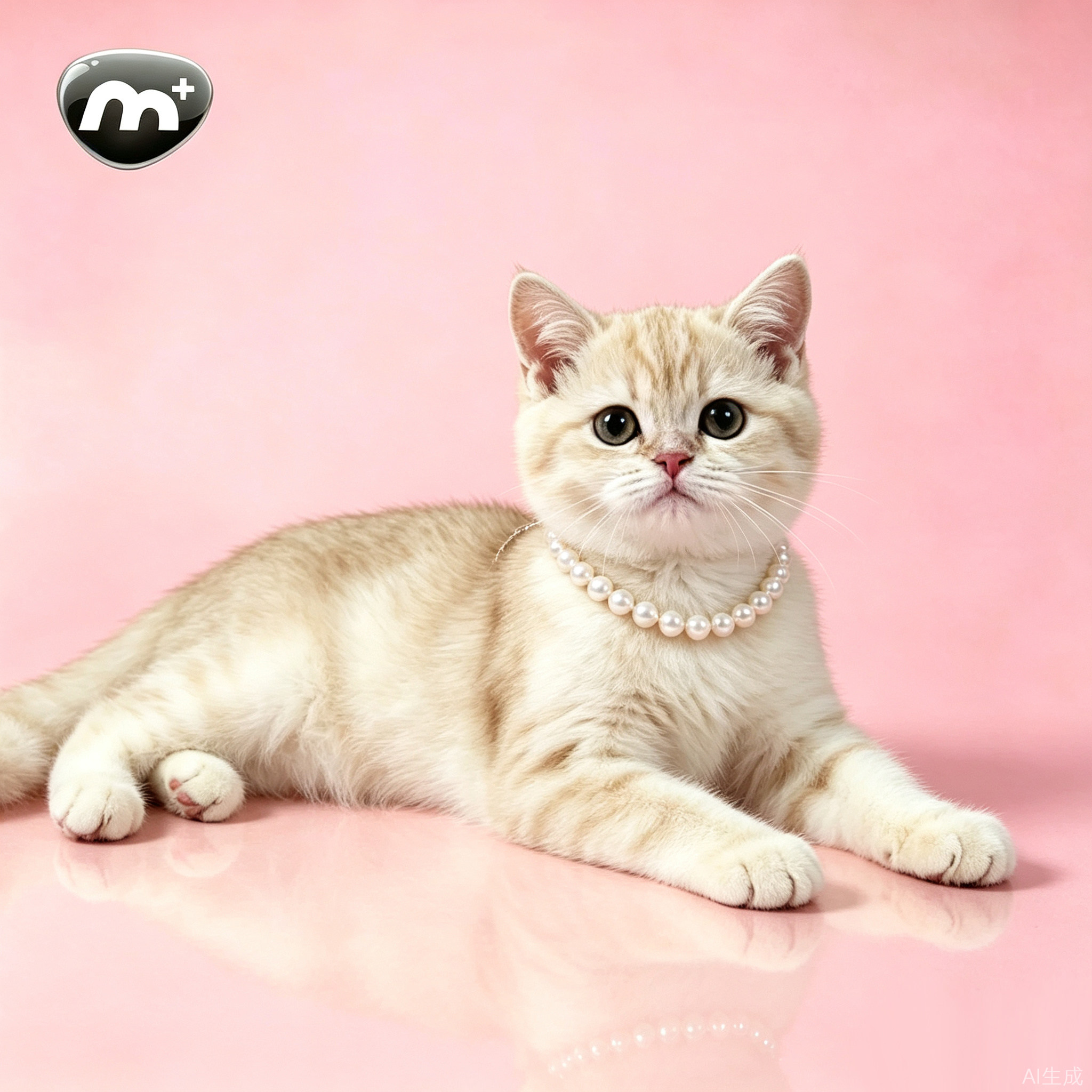 M宠物猫咪狗狗施家珍珠项链串珠项圈高级感布偶金渐层饰品可调节
