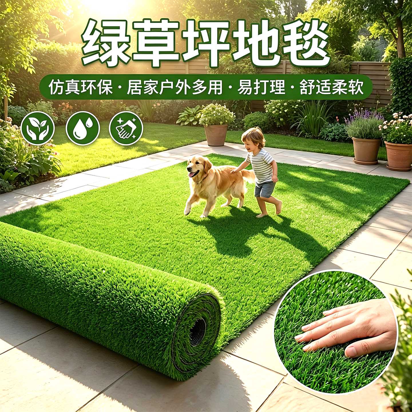 绿草坪地毯户外仿真草坪室外铺垫人造人工草坪造景塑料假草皮地垫