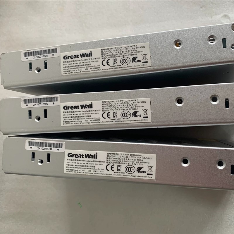 长城4.2V60A显示屏电源300W电源GW-1U300WV4.2