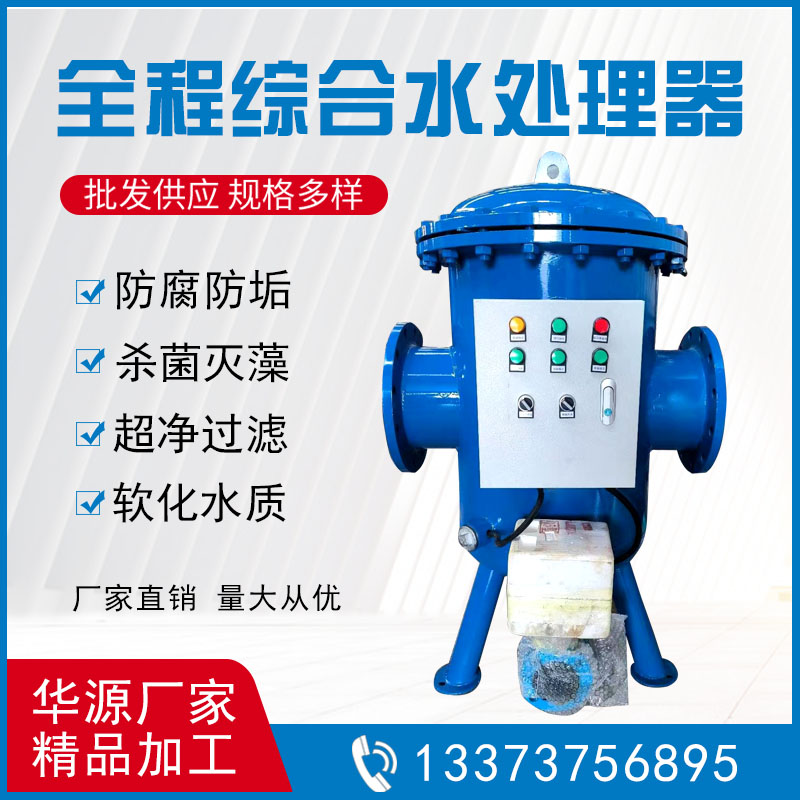 全自动物化全程综合水处理器电子除垢杀菌除藻管道循环不锈钢过滤