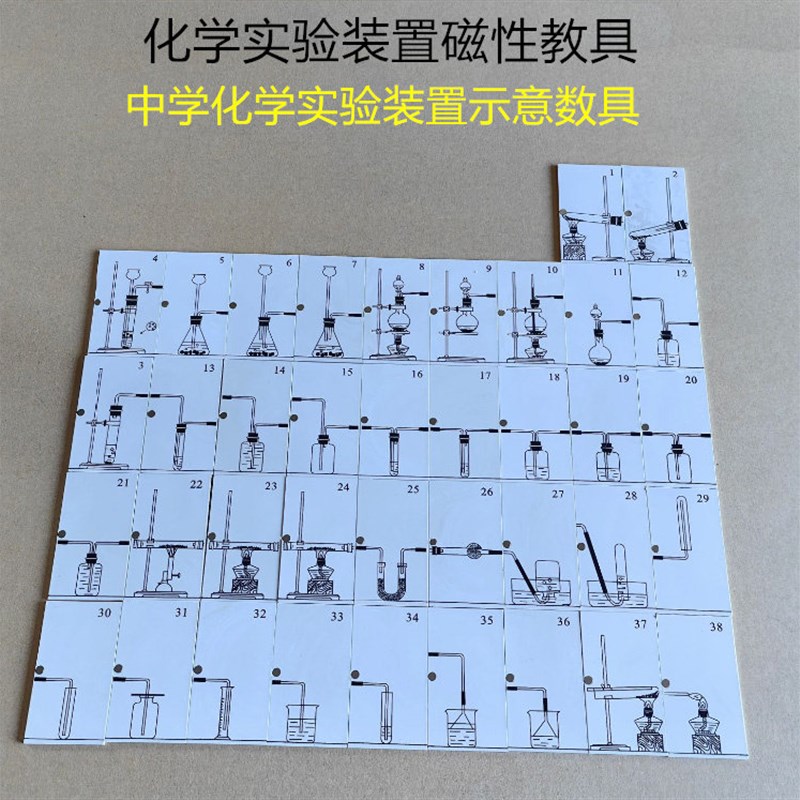 化学实验装置磁性教具26015黑板演示实验操作图案卡片初教学仪器
