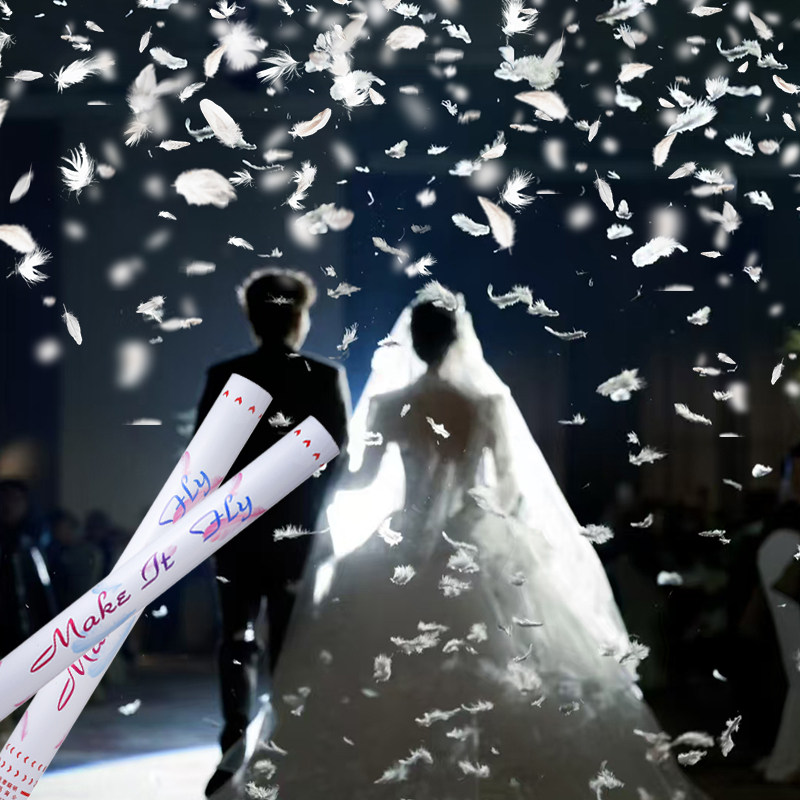 羽毛礼花筒结婚礼炮手持浪漫婚礼礼花筒手拧喷花筒花瓣雨婚庆用品图片
