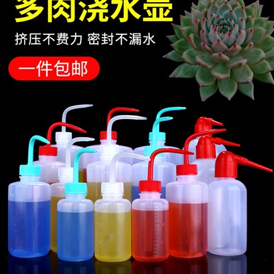 多肉浇水壶弯嘴尖嘴挤压式水浇花喷水壶家用透明塑料洗瓶长嘴壶小