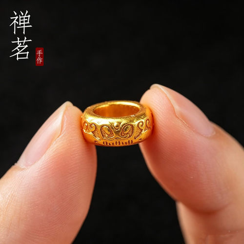 古法24K工艺黄金色貔貅隔片大孔手串手链珠子卡环隔珠饰品配件