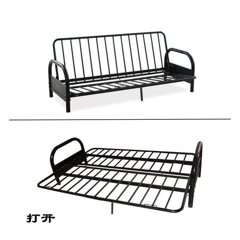 定制折叠铁艺沙发床公寓宿舍家用沙发椅布艺躺椅休闲椅多用小床