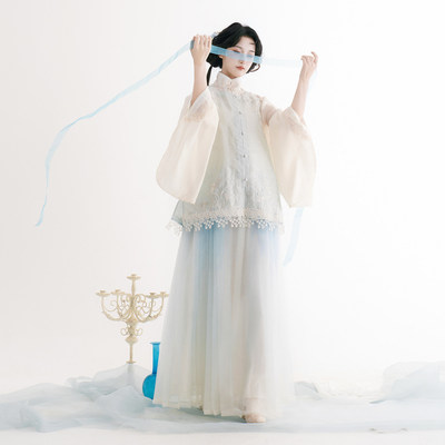 芷蘅间夜生白露 原创汉服女新中式2026新款马面罩裙薄透介意慎拍