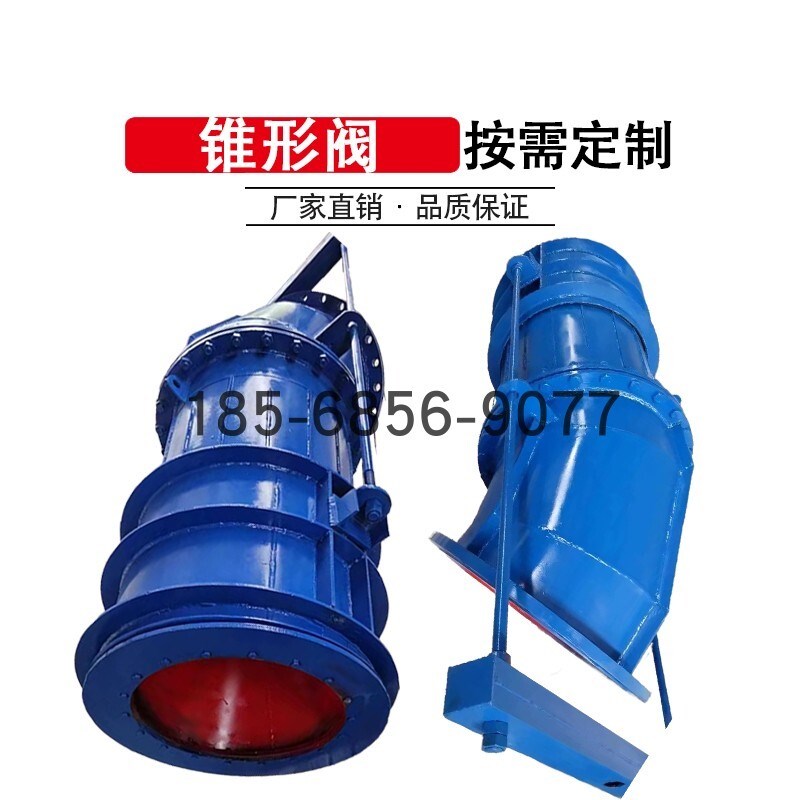 锥形消能阀手电动固定式直排式弯管式水库排放灌溉阀大口径铸碳钢