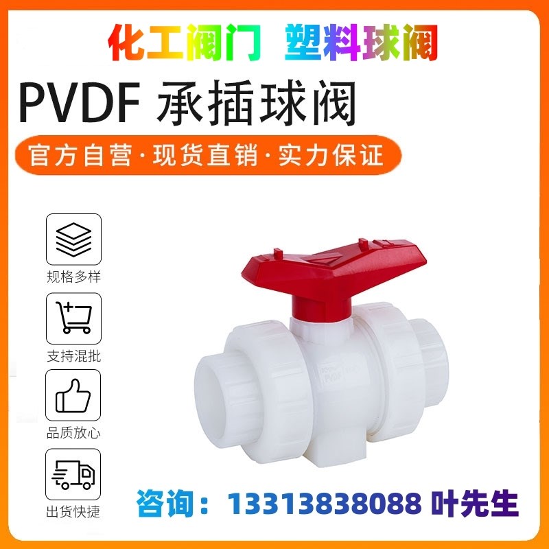 PVDF承插球阀 塑料化工阀门 工业活接球阀 PPH UPVC PPH 快装球阀