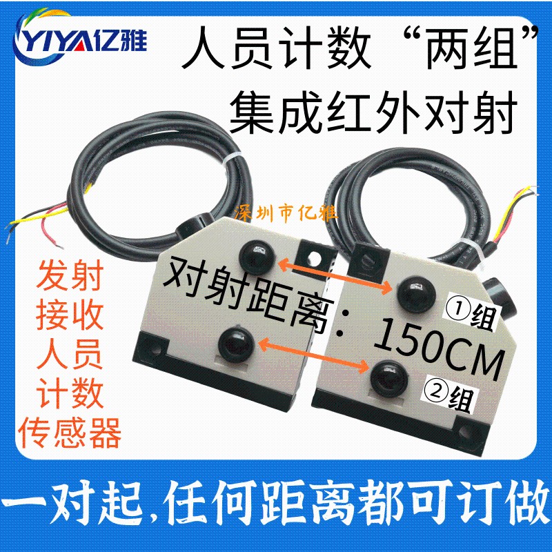 集成红外对射E3JK人员计数传感器 红外对管传感器 抗阳光干扰常开