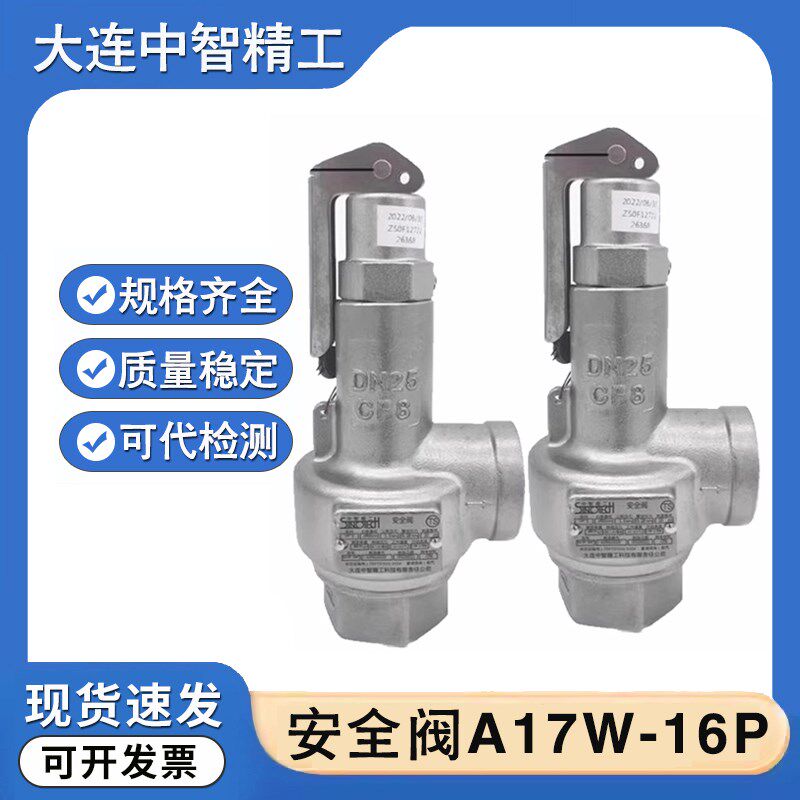 大连中智精工A17W-16P安全阀SV-1山东新华医疗灭菌器用DN15/20/25