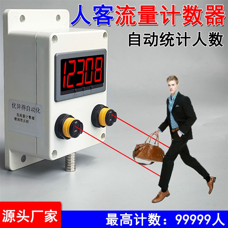 自动感应人数计数器 门店人流量统计器 大屏显示进出计数设备