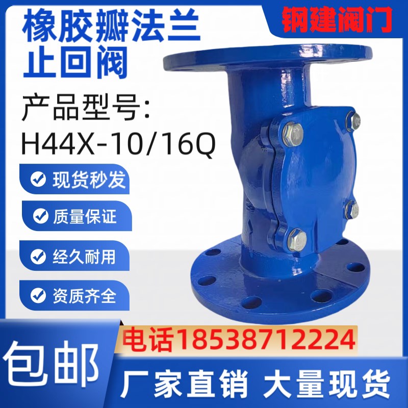 橡胶瓣止回阀卧式止回阀排污止回阀止回阀法兰止回阀DN50 80 100