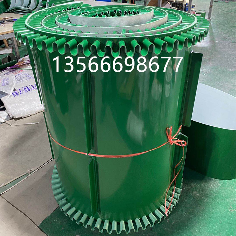 进口材质 绿白色轻型流水线传送带小型输送机皮带草纹防滑运输带