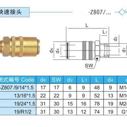 模具接头 替代HASCO德标 Z807/9*14*1.5 Z807/13*14*1.5 快速接