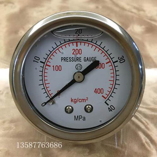0-25mpa背式压力表0-40mpa汽车清洗机耐震压力表0-400kg外径YN50Z