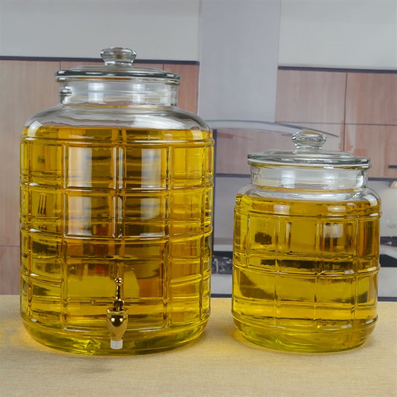 油罐厨房家用大量容玻璃油壸花生油食用油桶容器50斤装油瓶储油罐
