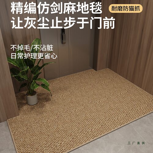 仿剑麻入户门地垫耐脏门垫进门玄关门外地毯中古风脚垫可裁剪定