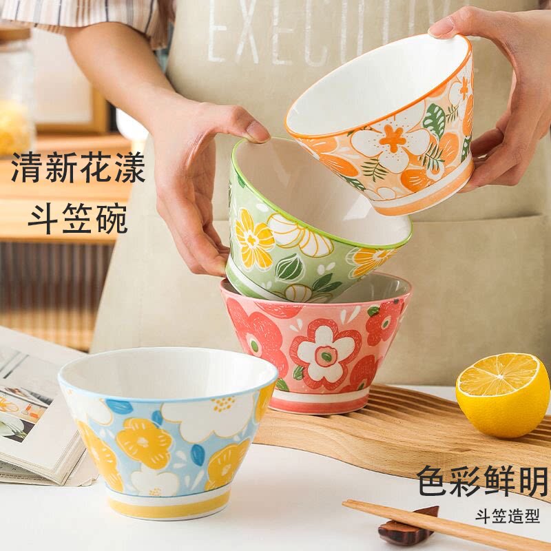 陶瓷釉下彩高脚防烫甜品碗图片