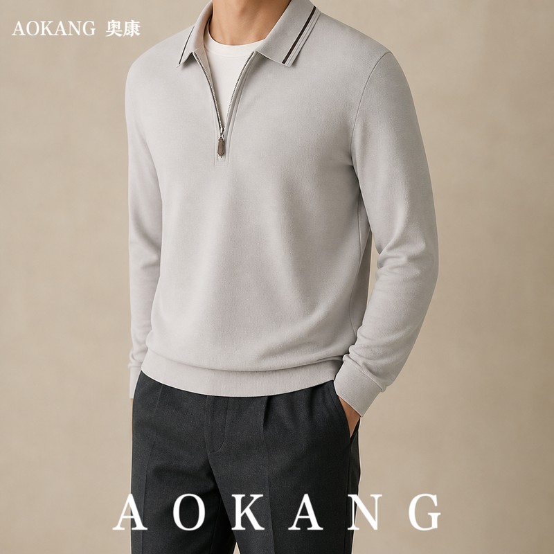 AOKANG奥康秋季圆领薄款宽针织衫/毛衣